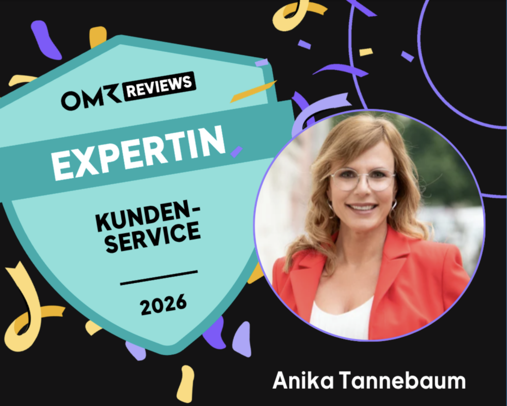 Anika Tannebaum ist die Experting in der dACH Region zum Thema Customer Service und Customer Experience und wurde ausgezeichnet von der OMR.