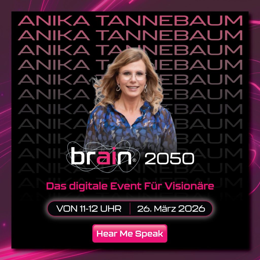 Anika Tannebaum – Europas No. 1 Service Expertin und Keynote Speakerin für Customer Service, CX & Leadership beim brain 2050 Event als Speakerin.