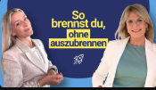 Anika Tannebaum und Annika Schmidt lächeln in die Kamera, im Bild der Text "So brennst du, ohne auszubrennen" zur Podcastfolge CX on the Rocks